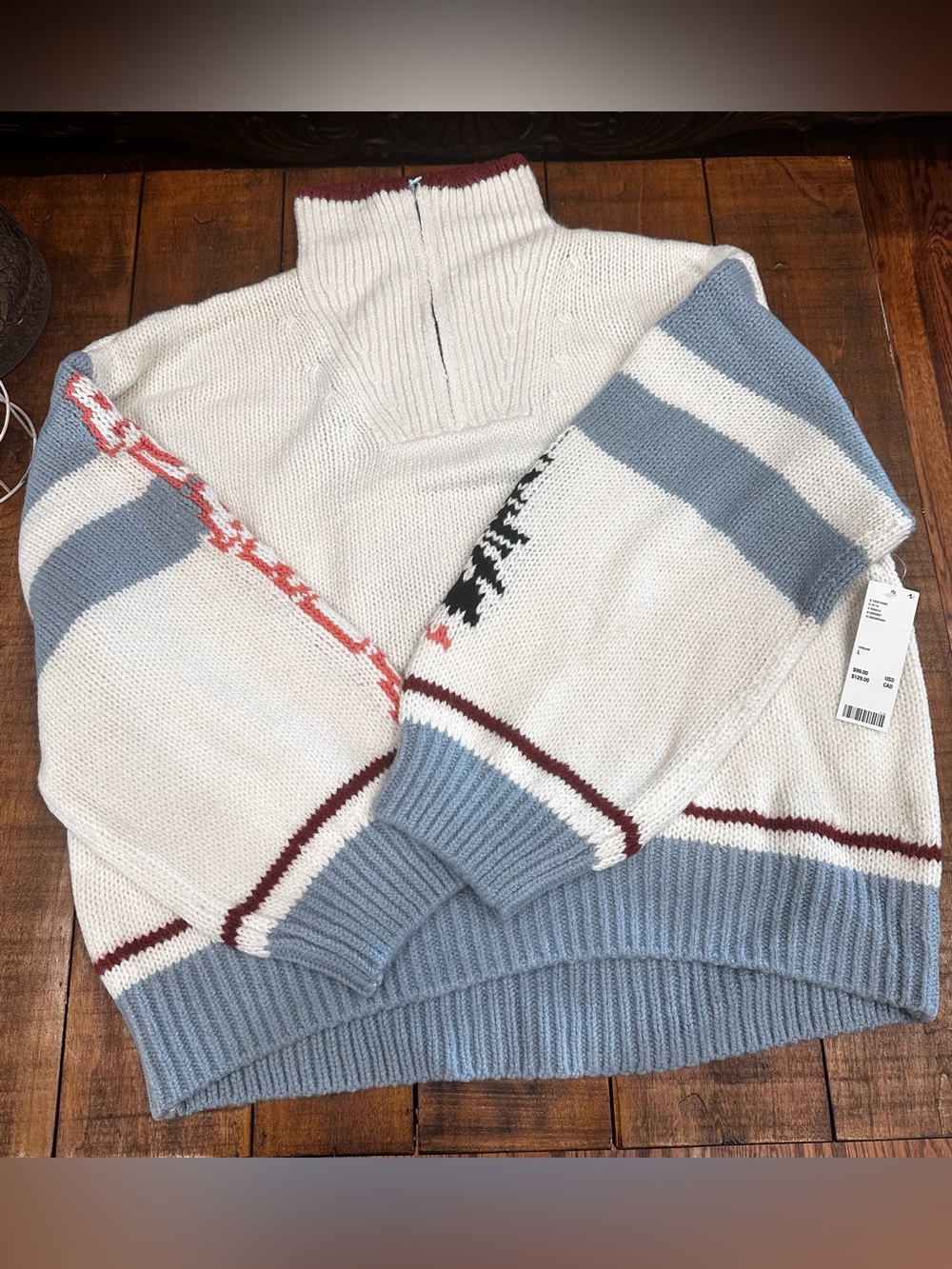 UO Lizzie Alaska Husky Quarter Zip Pullover Sweater - Picture 3 of 13
